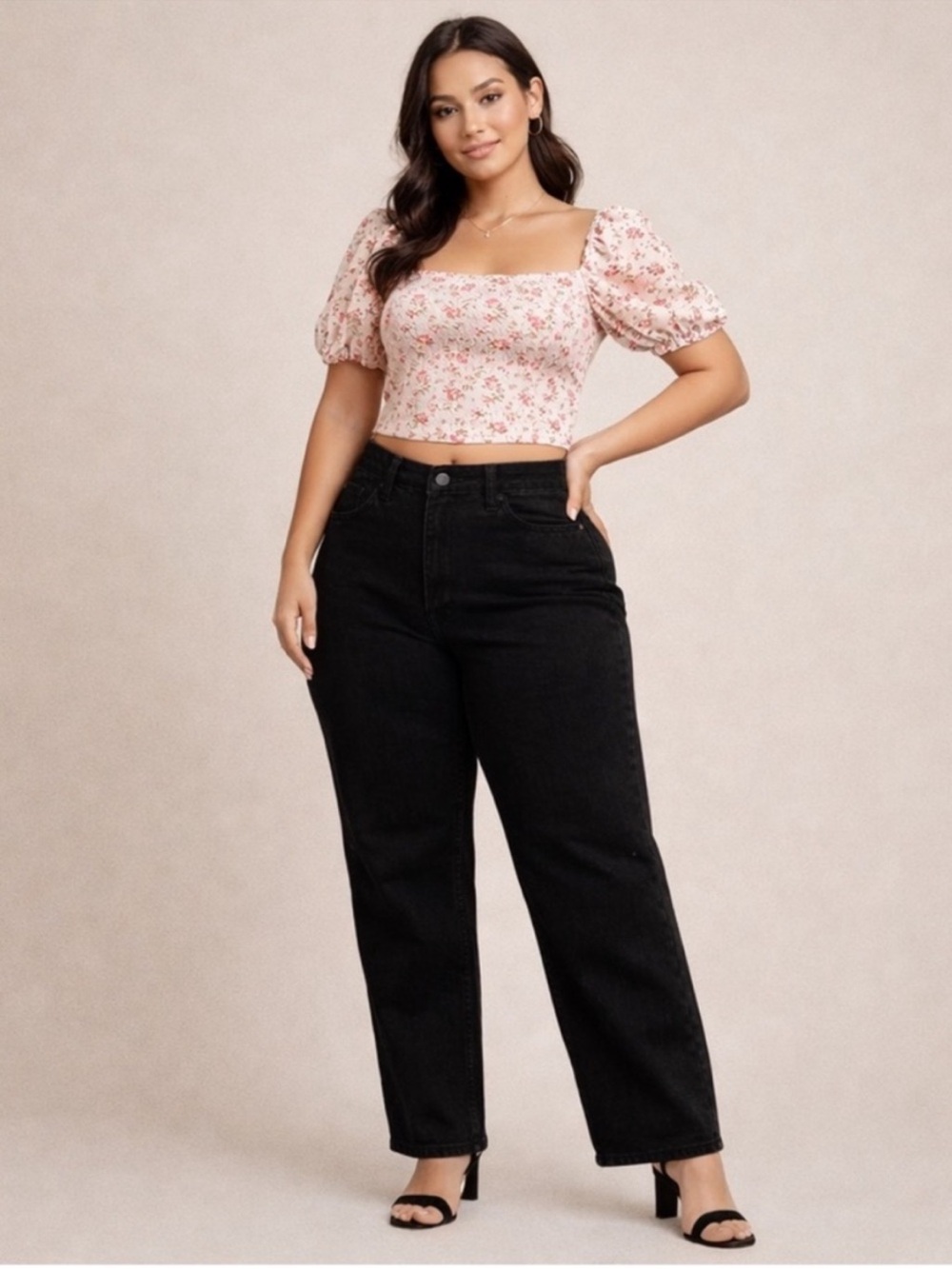 Ava & Viv Black Highest Rise Straight Leg Jeans - Women Plus Size 17 NWT